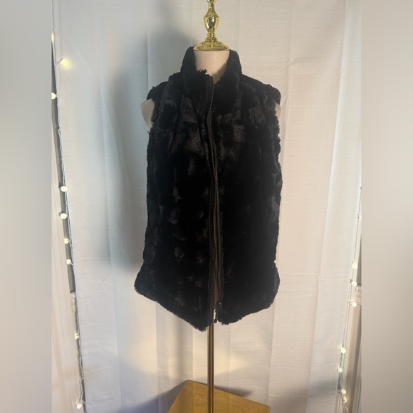 Nicole Miller Reversible Quilted Black Vest medium - Picture 1 of 7